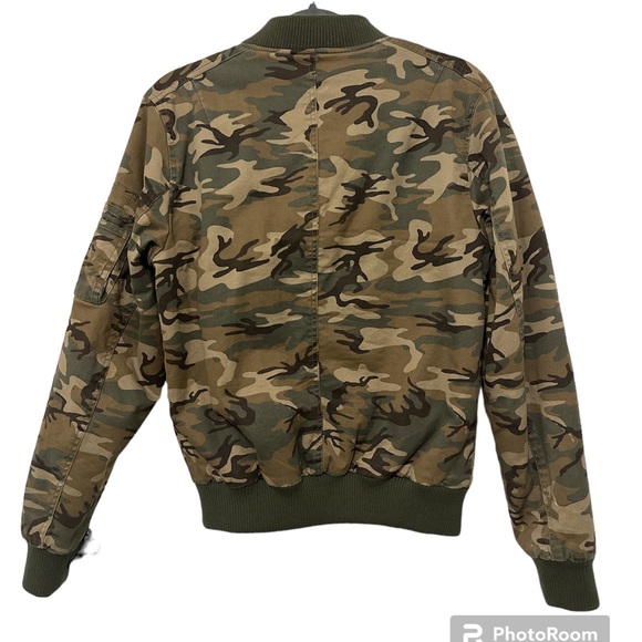 EXPRESS CAMO BOMBER JACKET MENS SIZE XS - Picture 3 of 4